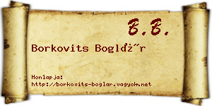 Borkovits Boglár névjegykártya